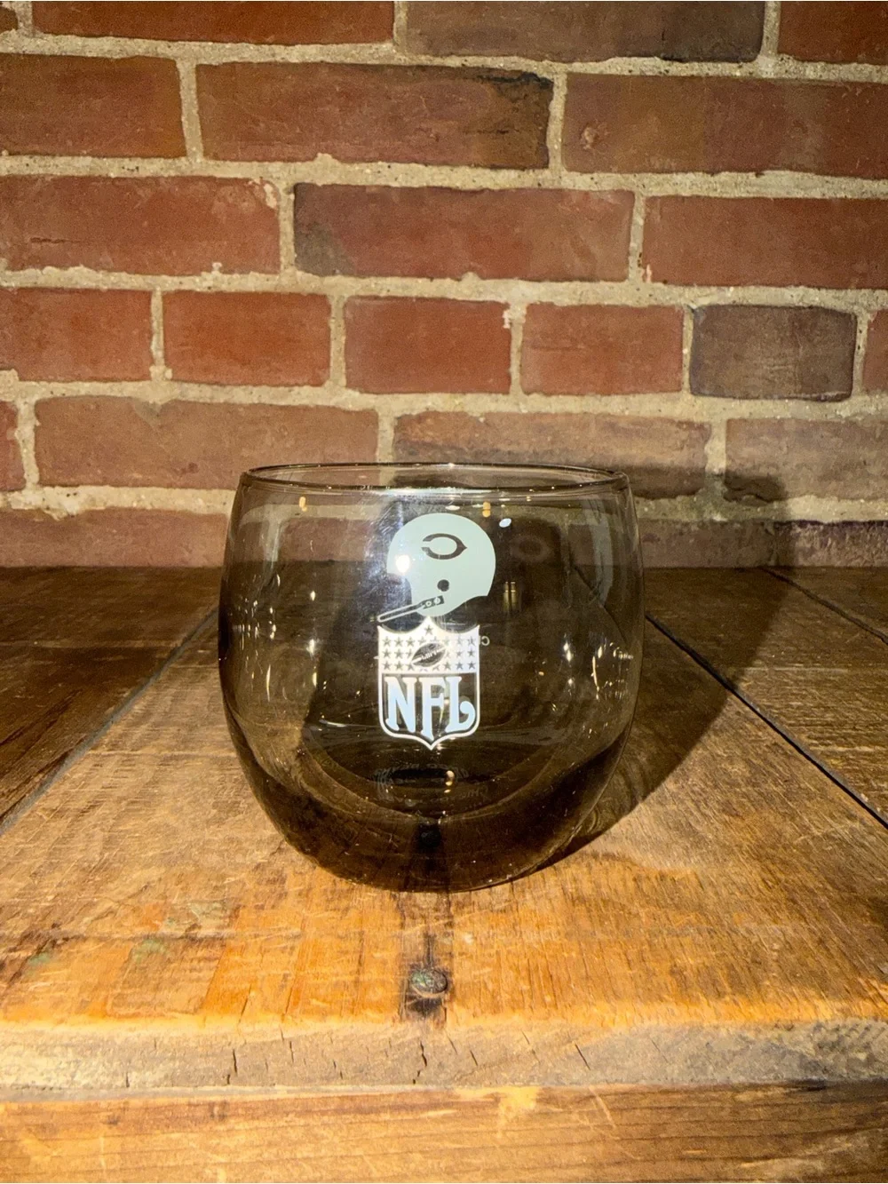 NFL Chicago Bears Clear Glass with White Helmet Logo